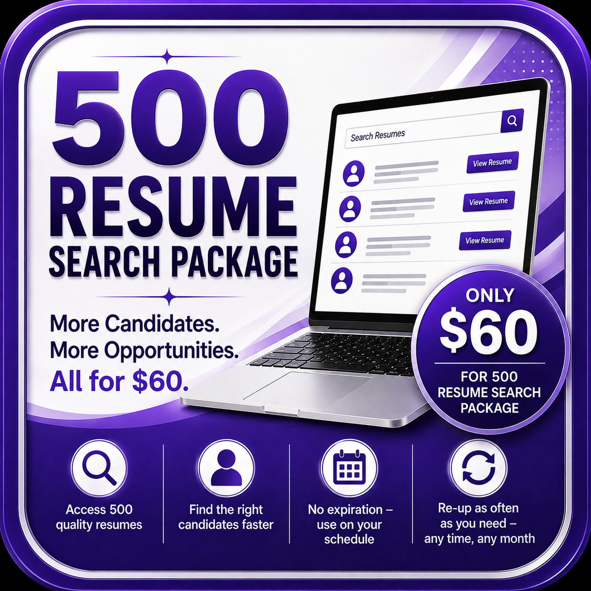 500 Resume Search Credits