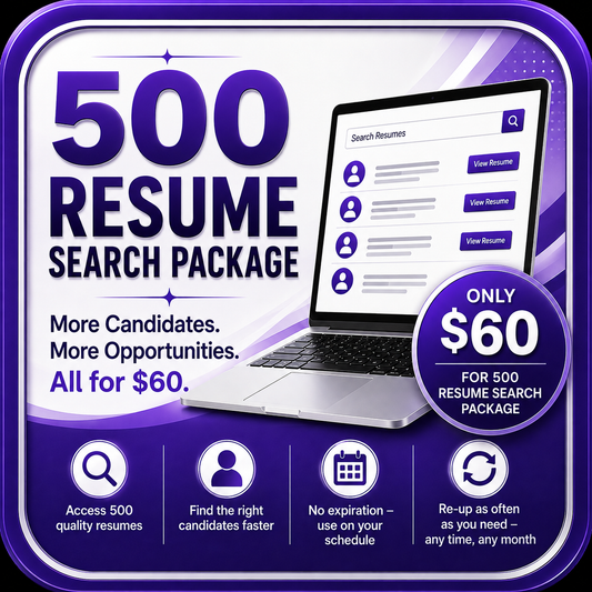 500 Resume Search Credits